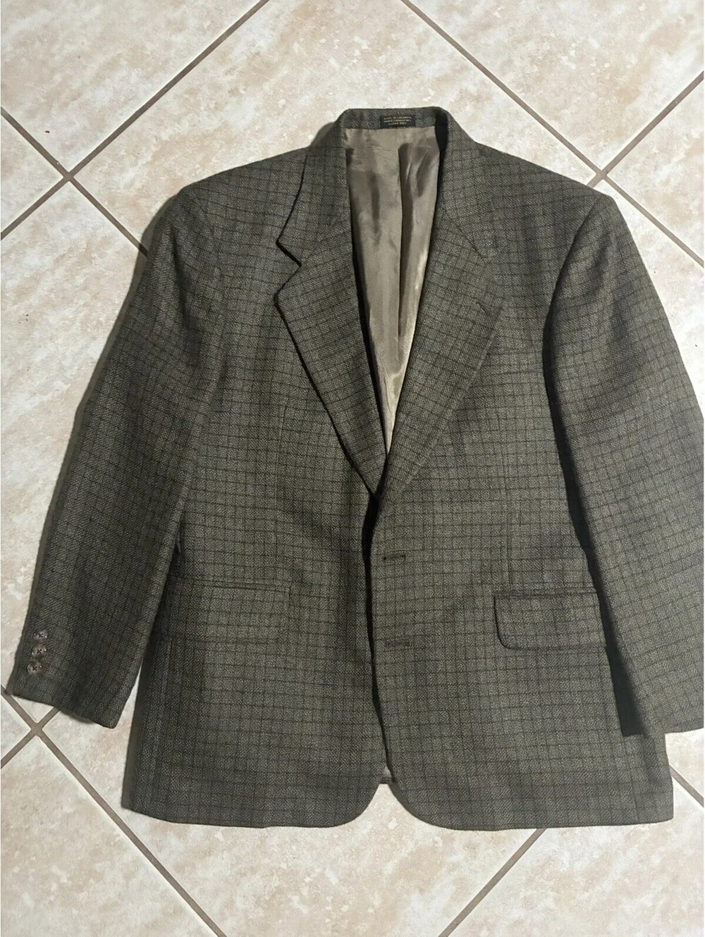 Vintage Oscar de La Renta Men’s 42S 100% Wool Plaid Blazer Sport Coat Jacket
